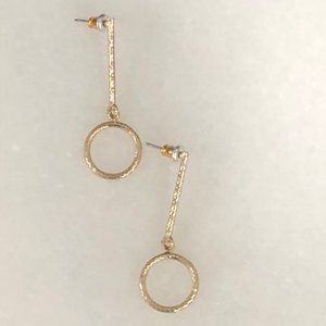 Stylish Gold Circle Drop Earrings | Lightweight & Versatile |